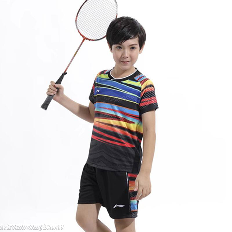 1children li ning badminton shirt table tennis suit boys girls tennis wear sportswear clothes polyester quick drying badminton sets xs