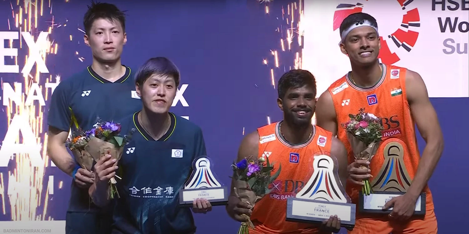 تیم دو نفره آقایان هند قهرمان مسابقات بدمینتون آزاد فرانسه 2024 10 YONEX-French-Open-2024----Rankireddy--Shetty-vs.-Lee-Yang--2