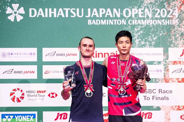 الکس لانیر قهرمان مسابقات بدمینتون اوپن ژاپن 2024 شد 2 Alex-LANIER-vs-CHOU-Tien-Chen---DAIHATSU-Japan-Open-2024-2