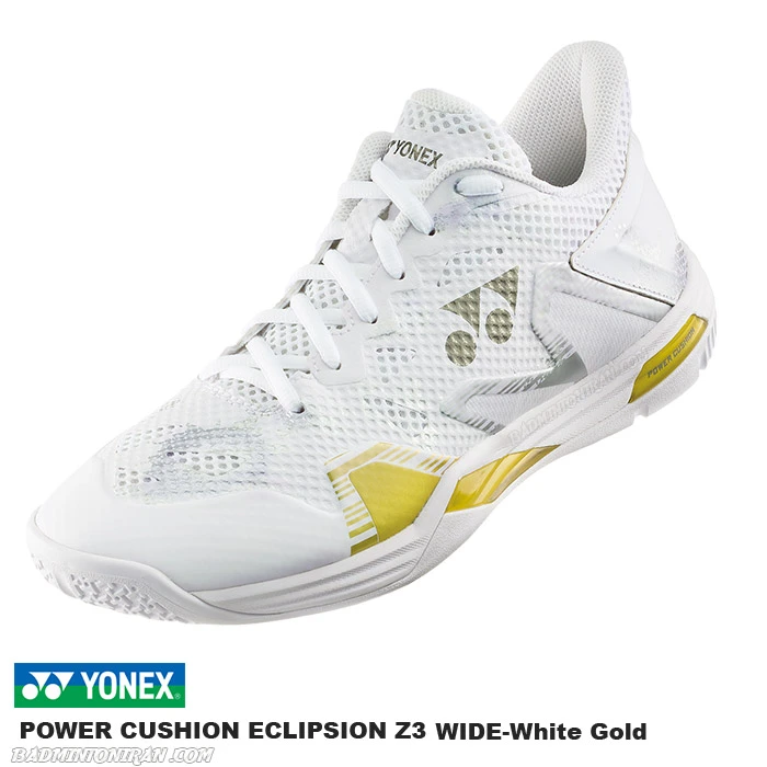 YONEX-POWER-CUSHION-ECLIPSION-Z3-WIDE-White-Gold کفش بدمینتون YONEX POWER CUSHION ECLIPSION Z3 WIDE-White Gold